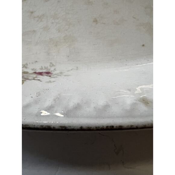 Vintage Platter "Naomi" Floral Scalloped Edge 17” Serving Dish Plate Pink Roses - Picture 8 of 15